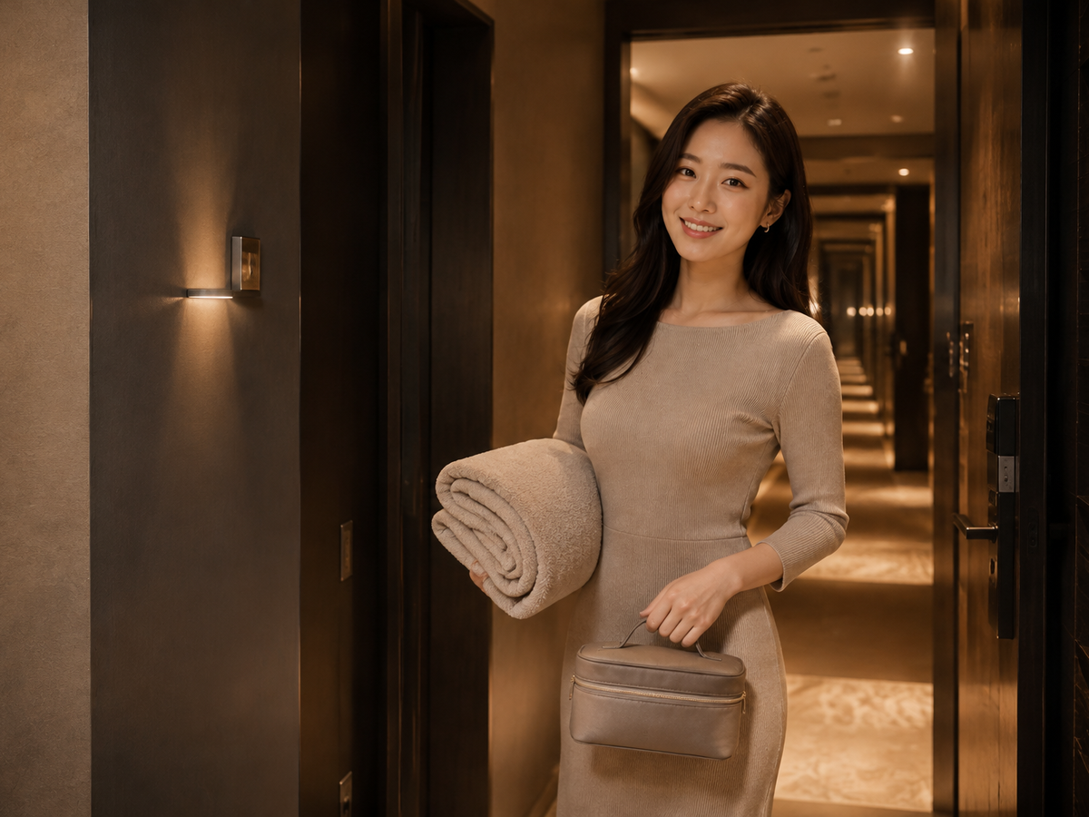 서울 송파 방문 홈케어 일정을 준비하는 젊은 성인 한국 여성 관리사